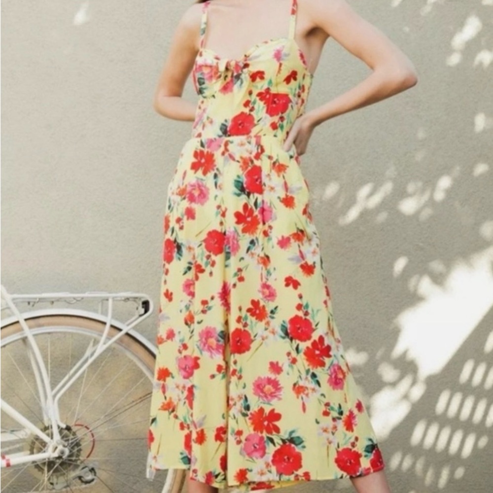 Yellow Floral Jumpsuit Yumi Kim